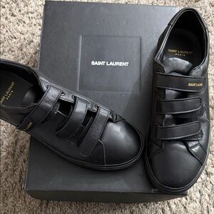 Saint Laurent Triple Strap Black Sneakers